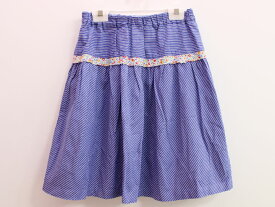 ▲ファミリア/familiar▲150cm スカート 青系 ストライプ【中古】子供服 キッズ kids ジュニア 女の子 春夏 bottoms 222042