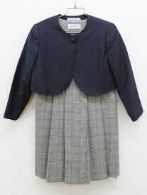 【新入荷!】▲ミキハウス/mikihouse▲120cm アンサンブル 濃紺×白黒千鳥格子 フォーマル お受験 お稽古 通塾 見学会 説明会 通園 通学 七五三 冠婚葬祭【中古】子供服 キッズ kids 女の子 fml 523042