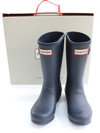 【新入荷!】▲ハンター/HUNTER▲18cm(UK12) 長靴/レインブーツ 濃紺 箱付き 雨具 アウトドア 梅雨に【中古】子供 キッズ kids 男の子 女の子 春夏秋冬 seasonal shoes 925042