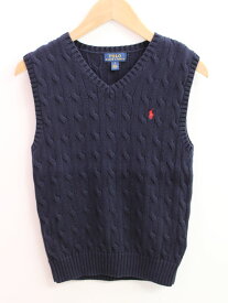 【新入荷!】▲ラルフローレン/Ralph Lauren▲130cm(7) ケーブルニットベスト 濃紺 お受験 フォーマル お稽古 通塾 見学会 通学 七五三 結婚式 発表会 冠婚葬祭【中古】子供服 キッズ kids 男の子 fml 606042