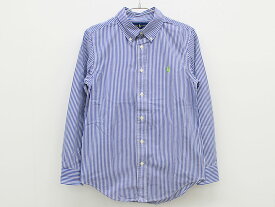 ラルフローレン 長袖シャツ 150cm(M) キッズ 男児 ブルー×白【中古】▲