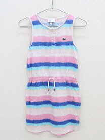 ■ラコステ/LACOSTE■140cm ノースリーブワンピース ピンク×青【中古】子供服 キッズ kids ジュニア 女の子 夏 816032 onepi