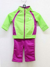 【値下げ!】■アンダーアーマー/UNDER ARMOUR■60-70cm ジャージ上下セット 黄緑×紫【中古】子供服 キッズ kids ベビー服 baby 男の子 女の子 秋冬 729032 tops