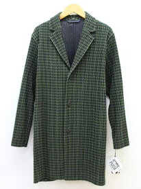 【値下げ】新品未使用♪HOMME PLISS? ISSEY MIYAKE/オムプリッセイッセイミヤケ♪プリーツコート/アウター/長袖/ロング丈 ブラック×グリーン/黒×緑 レディース 1 春秋 500132 otr