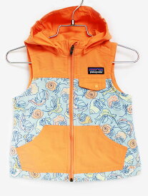 [パタゴニア/Patagonia]90cm バギーズベスト オレンジ×ブルー フード取外可 撥水【中古】子供服 キッズ kids ベビー服 baby 男の子 女の子 春夏 tops 803042