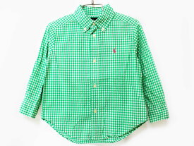 [ラルフローレン/Ralph Lauren]100cm 長袖シャツ グリーン×白【中古】子供服 キッズ kids 男の子 春 tops 503042