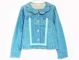 [シャーリーテンプル/Shirley Temple]150cm デニムジャケット/Gジャン/ブルゾン インディゴブルー【中古】子供服 キッズ kids ジュニア 女の子 春 otr 913042