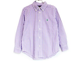 [ラルフローレン/Ralph Lauren]130cm 長袖シャツ 紫×白【中古】子供服 キッズ kids 男の子 春 tops 913042