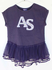 【夏物 新入荷!】[アナスイミニ/ANNA SUI mini]140cm 半袖カットソー/半袖Tシャツ 紫【中古】子供服 キッズ kids ジュニア 女の子 夏 tops 214042