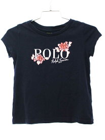 【夏物 新入荷!】[ラルフローレン/Ralph Lauren]100cm 半袖Tシャツ/半袖カットソー 紺【中古】子供服 キッズ kids 女の子 夏 tops 135042