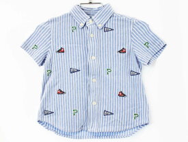 【夏物 新入荷!】[ラルフローレン/Ralph Lauren]80cm 半袖カットソーシャツ ブルー×白【中古】子供服 キッズ kids ベビー服 baby 男の子 夏 tops 135042