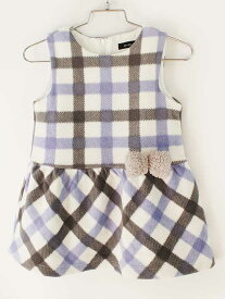 ベベ ジャンパースカート 80cm キッズ 女児 ブルー×グレー【中古】★