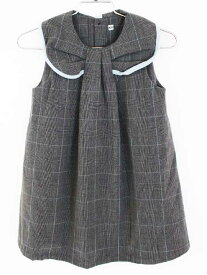 キセット ジャンパースカート 90cm キッズ 女児 グレー×ブルー【中古】★