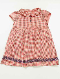 [ファミリア/familiar]80cm 半袖ワンピース 赤×白チェック【中古】子供服 キッズ kids ベビー服 baby 女の子 夏 825022 onepi