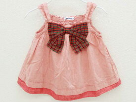 [ファミリア/familiar]90cm ノースリーブブラウス 赤【中古】子供服 キッズ kids ベビー服 baby 女の子 夏 117022 tops