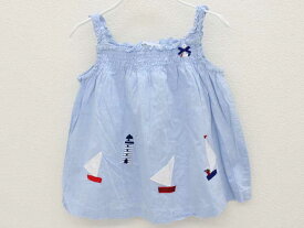 [ファミリア/familiar]100cm ノースリーブブラウス 水色【中古】子供服 キッズ kids 女の子 夏 117022 tops