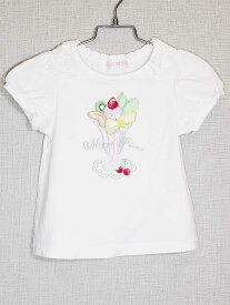 [メゾピアノ/mezzo piano]100cm 半袖カットソー/半袖Tシャツ オフホワイト '22年製【中古】子供服 キッズ kids 女の子 夏 225032 tops