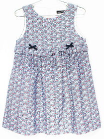 【値下げ!】[ベベ/BeBe]110cm ジャンパースカート 紺×白【中古】子供服 キッズ kids 女の子 秋冬 710132 onepi