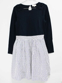 [ケイトスペードニューヨーク/kate spade new york kids]160cm 長袖ワンピース 黒×白【中古】子供服 キッズ kids ジュニア 女の子 春秋 onepi 402042