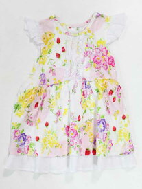 ☆ハッカ ベビー/HAKKA baby☆80cm 半袖ワンピース 白×ピンク 【中古】子供服 キッズ kids ベビー服 baby 女の子 夏 206032 onepi