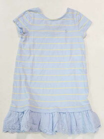 ☆ラルフローレン/Ralph Lauren☆115cm 半袖ワンピース 水色×黄色 【中古】子供服 キッズ kids 女の子 夏 616032 onepi