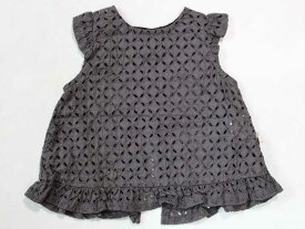 ☆ベベ/BeBe☆60-90cm 半袖ブラウス ブラウン 【中古】子供服 キッズ kids ベビー服 baby 女の子 夏 326032 tops