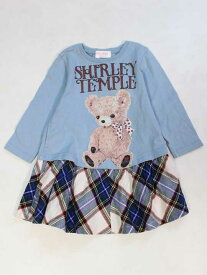 【新規値下げ!】☆シャーリーテンプル/Shirley Temple☆100cm 長袖ワンピース 水色 【中古】子供服 キッズ kids 女の子 秋冬 802132 onepi