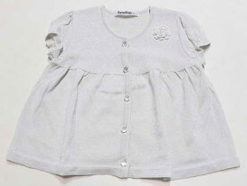 【値下げ!】‡ファミリア/familiar‡100cm 半袖カーディガン シルバー【中古】子供服 キッズ kids 女の子 春 402022 tops