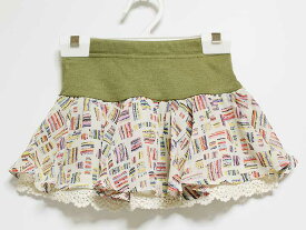 ‡アナスイミニ/ANNA SUI mini‡90cm スカート カーキ×白【中古】子供服 キッズ kids ベビー服 baby 女の子 春夏 131032 bottoms