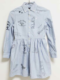 ‡ラルフローレン/Ralph Lauren‡130cm 長袖シャツワンピース ブルー '21年製【中古】子供服 キッズ kids 女の子 春秋 404032 onepi