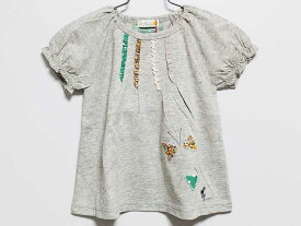 新品 未使用品‡ニットプランナー/KP‡95cm 半袖Tシャツ/半袖カットソー グレー×グリーン 子供服 キッズ kids 女の子 夏 906032 tops