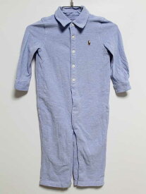 ‡ラルフローレン/Ralph Lauren‡80cm 長袖ポロシャツオール/カバーオール/ロンパース ブルー系【中古】子供服 キッズ kids ベビー服 baby 男の子 女の子 春 onepi 022042