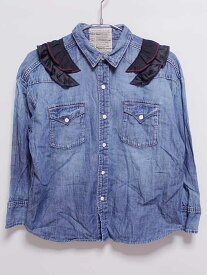 ‡ゴートゥーハリウッド/GotoHollywood‡140cm 長袖シャツ/ブラウス インディゴ【中古】子供服 キッズ kids ジュニア 女の子 春秋 tops 722042