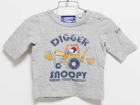 ‡シップス/SHIPS kids‡80cm 長袖Tシャツ/長袖カットソー/ロンT グレー スヌーピーコラボ 七分袖【中古】子供服 キッズ kids ベビー服 baby 男の子 女の子 春秋 tops 503042