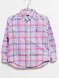 ‡ラルフローレン/Ralph Lauren‡110cm 長袖シャツ ピンク×ブルー【中古】子供服 キッズ kids 男の子 春 tops 503042