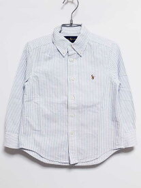 ‡ラルフローレン/Ralph Lauren‡110cm 長袖シャツ 白×ブルー【中古】子供服 キッズ kids 男の子 春秋 tops 503042