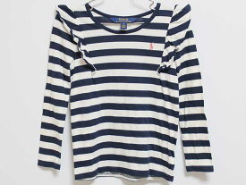 ‡ラルフローレン/Ralph Lauren‡120cm 長袖Tシャツ/長袖カットソー/ロンT 白×紺【中古】子供服 キッズ kids 女の子 春秋 tops 913042