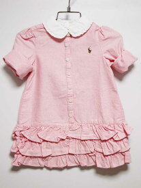 ‡ラルフローレン/Ralph Lauren‡85cm 長袖ワンピース ピンク 袖2way【中古】子供服 キッズ kids ベビー服 baby 女の子 春夏 onepi 923042