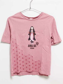 【夏物 新入荷!】‡アナスイミニ/ANNA SUI mini‡150cm 半袖Tシャツ/半袖カットソー ピンク 鬼滅の刃コラボ【中古】子供服 キッズ kids ジュニア 女の子 夏 tops 214042