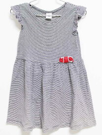 【夏物 新入荷!】‡プチバトー/PETIT BATEAU‡110cm 半袖ワンピース/ノースリーブワンピース 白×紺【中古】子供服 キッズ kids 女の子 夏 onepi 324042