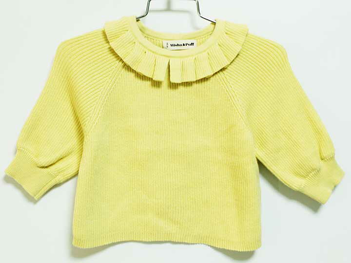 楽天市場】ミーシャ＆パフ 半袖ニット 100cm キッズ 女児 黄色【中古 