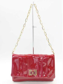 【新規値下げ】◇ANYA HINDMARCH/アニヤハインドマーチ◇エナメルチェーンバッグ/ワンショルダー/BAG/鞄 レッド/赤 レディース【中古】春夏秋冬 412122