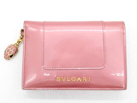 【楽天スーパーSALE】◇BVLGARI/ブルガリ◇セルペンティフォーエバー/カードホルダー/カードケース/名刺入れ/定期入れ/パスケース/エナメル/パテントカーフスキン/小物 ピンク レディース【中古】春夏秋冬 411132