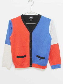 ‡アルマーニ ジュニア/Armani Junior‡154cm カーディガン 赤×ブルー【中古】子供服 キッズ kids ジュニア 男の子 春秋 tops 402042