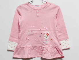 ‡ミキハウス/mikihouse‡110cm 長袖Tシャツ/長袖カットソー/ロンT ピンク【中古】子供服 キッズ kids 女の子 春秋 tops 402042