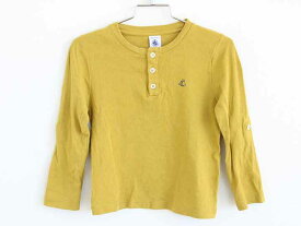 †プチバトー/PETIT BATEAU†104cm(4ans) 長袖Tシャツ/長袖カットソー/ロンT 黄土色 袖2way 麻混【中古】子供服 キッズ kids 男の子 女の子 春秋 tops 513042