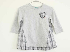 【春物 新入荷!】†ハッカ/HAKKA kids†140cm 長袖Tシャツ/長袖カットソー/ロンT グレー【中古】子供服 キッズ kids ジュニア 女の子 春秋 tops 504042