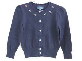 †ラルフローレン/Ralph Lauren†100cm(3T) 長袖カーディガン 紺【中古】子供服 キッズ kids 女の子 春秋 tops 612042