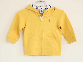 【楽天スーパーSALE!】†プチバトー/PETIT BATEAU†74cm(12M) フード付トレーナー/パーカー/スウェット/スエット 黄【中古】子供服 キッズ kids ベビー服 baby 男の子 女の子 春秋 tops 322042