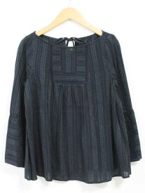 【夏物 新入荷】☆ADIEU TRISTESSE/アデュートリステス☆レースプルオーバーブラウス/シャツ/ブラウス/長袖/ラウンドネック/カジュアル ブラック/黒 レディース【中古】夏 324042